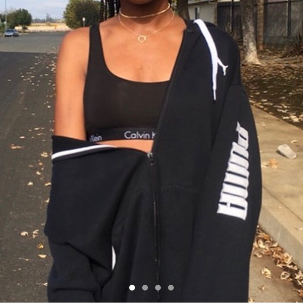 oversized puma zip up hoodie
